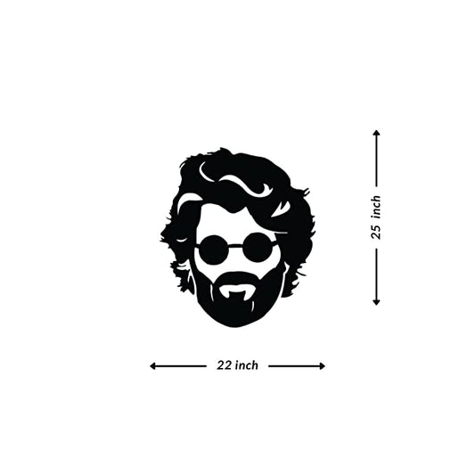Artrooms Kabir Singh Metal Wall Art - Wall Decoration | Wall Hanging (22x25 inch) | Black Matte Finish