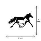 Artrooms Horse Metal Wall Art - Wall Decoration | Wall Hanging (25x15 inch) | Black Matte Finish