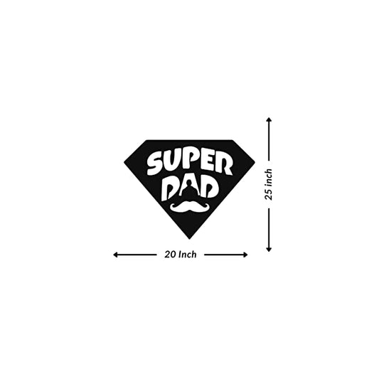 Artrooms Super Dad Metal Wall Art - Wall Decoration | Wall Hanging (20x25 inch) | Black Matte Finish