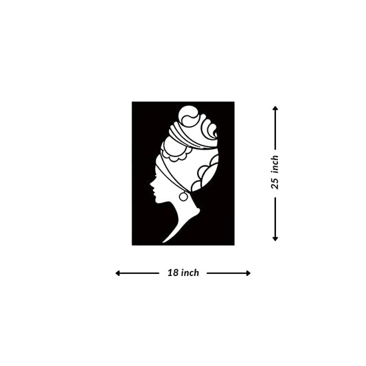 Artrooms African Women Metal Wall Art - Wall Decoration | Wall Hanging (18x25 inch) | Black Matte Finish
