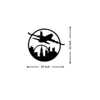 Artrooms Airplane Metal Wall Art - Wall Decoration | Wall Hanging (25x22 inch) | Black Matte Finish