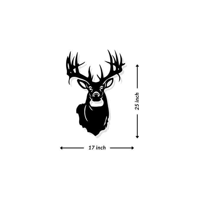 Artrooms Raindeer Metal Wall Art - Wall Decoration | Wall Hanging (17x25 inch) | Black Matte Finish