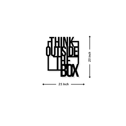 Artrooms Think Outside of the Box Metal Wall Art - Wall Decoration | Wall Hanging (21x25 inch) | Black Matte Finish