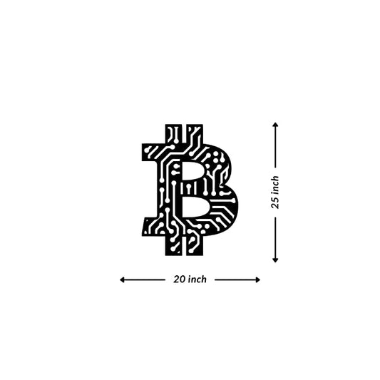 Artrooms Bitcoin Metal Wall Art - Wall Decoration | Wall Hanging (20x25 inch) | Black Matte Finish