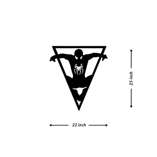 Artrooms Spiderman Metal Wall Art - Wall Decoration | Wall Hanging (22x25 inch) | Black Matte Finish