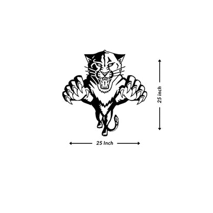 Artrooms Tiger Metal Wall Art - Wall Decoration | Wall Hanging (25x25 inch) | Black Matte Finish