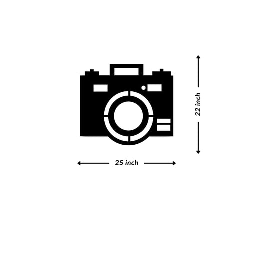 Artrooms Camera Metal Wall Art - Wall Decoration | Wall Hanging (22x25 inch) | Black Matte Finish