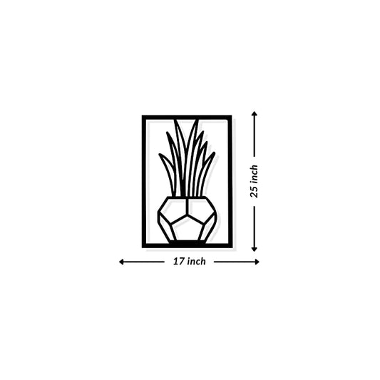 Artrooms Plant Metal Wall Art - Wall Decoration | Wall Hanging (17x25 inch) | Black Matte Finish