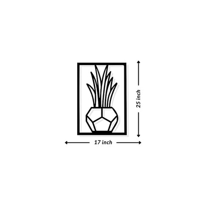 Artrooms Plant Metal Wall Art - Wall Decoration | Wall Hanging (17x25 inch) | Black Matte Finish