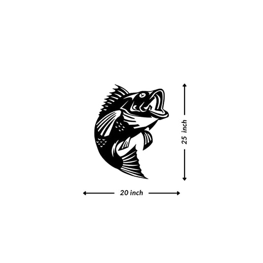 Artrooms Fish Metal Wall Art - Wall Decoration | Wall Hanging (20x25 inch) | Black Matte Finish
