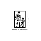 Artrooms Footballer Dad & Son Metal Wall Art - Wall Decoration | Wall Hanging (16x25 inch) | Black Matte Finish