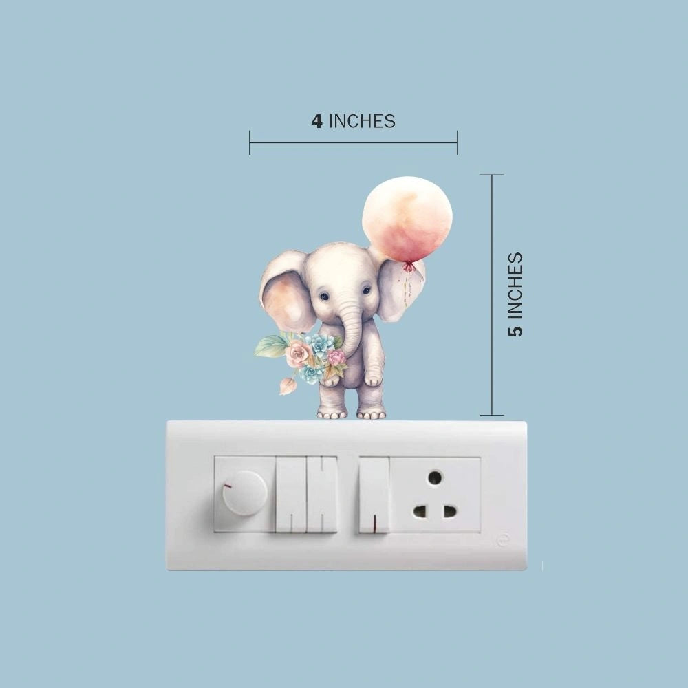 Elephant Wall Sticker – Cute Vinyl Wall Decal for Nursery & Kids Room