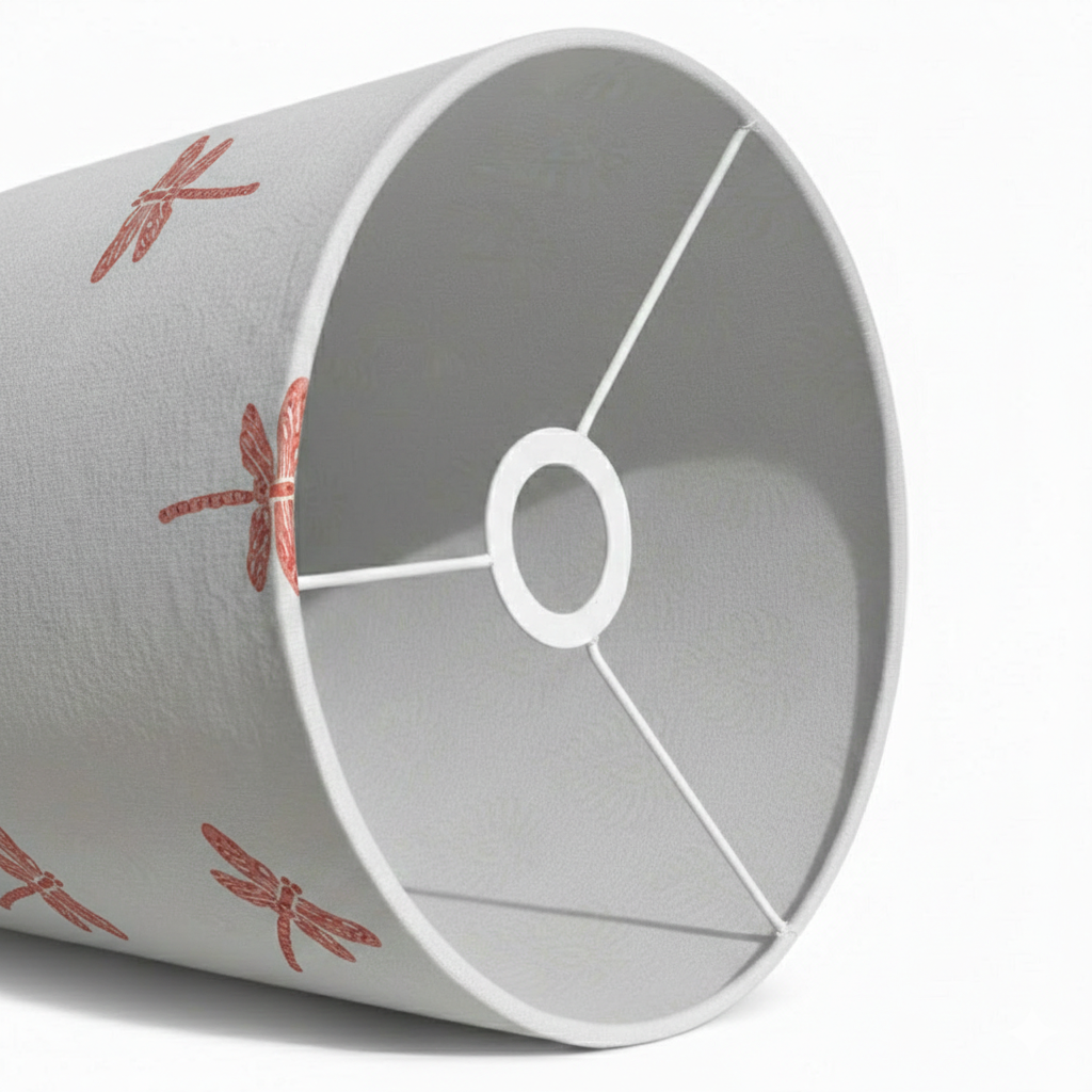 Fabric Lamp Shade – Dragonfly Block Print Cotton