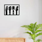 Artrooms Guitar Metal Wall Art - Wall Decoration | Wall Hanging (24x16 inch) | Black Matte Finish