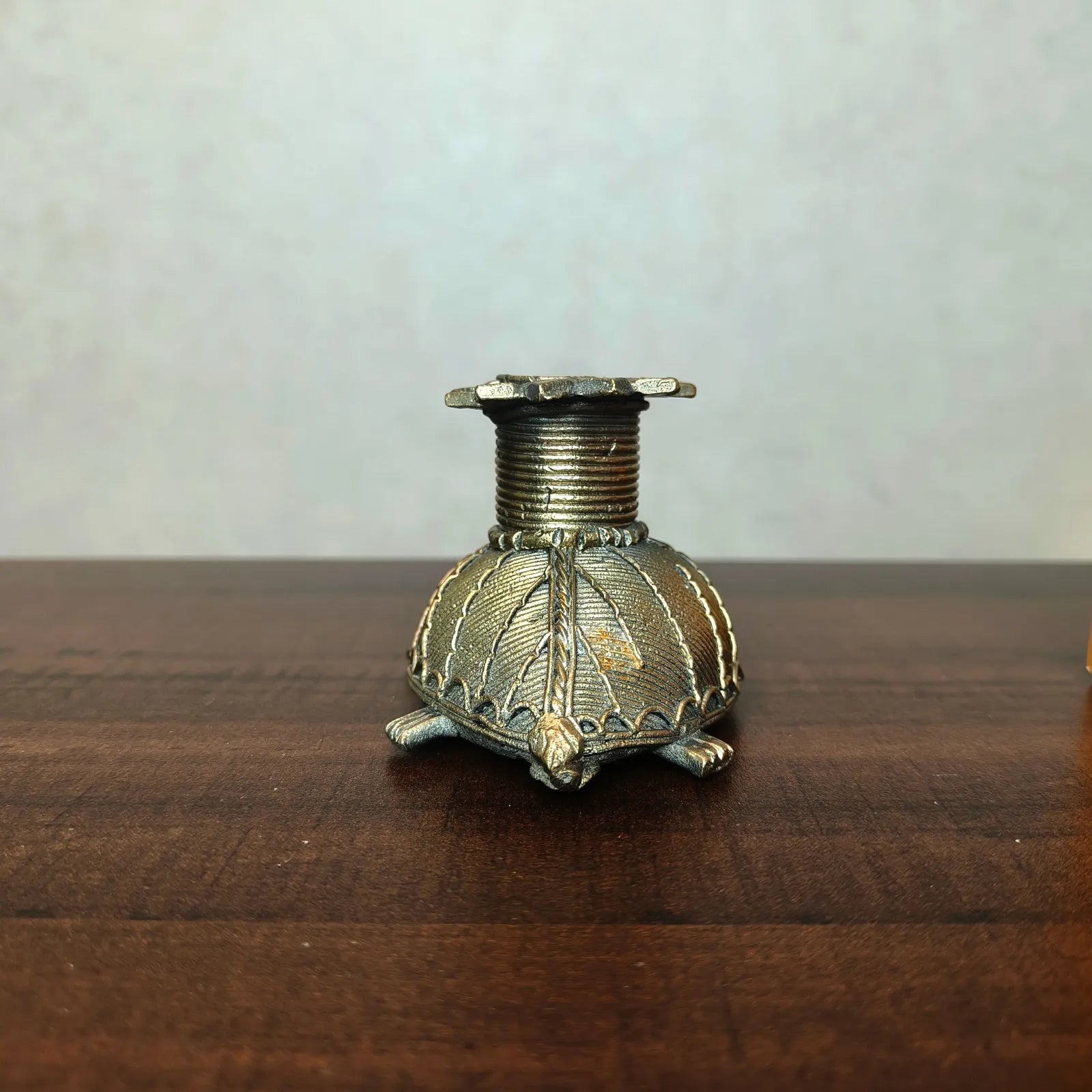Dhokra Craft Turtle Candle Stand