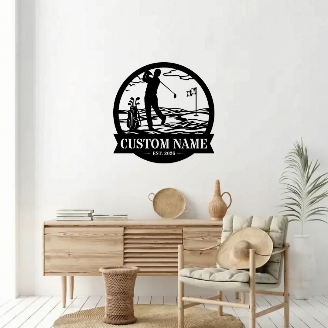 Personalized Sports Golf Metal Wall Art