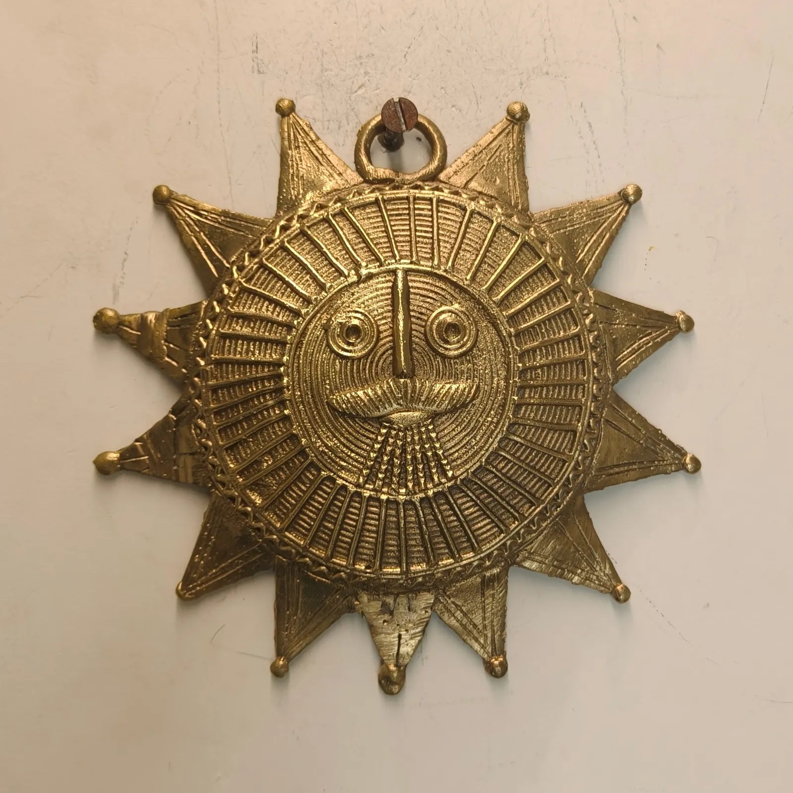 Dhokra Craft Sun Face Wall Hanging
