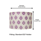 Fabric Lamp Shade – Purple Paisley Block Print Cotton