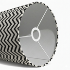 Fabric Lamp Shade – Black & White Chevron Print Cotton