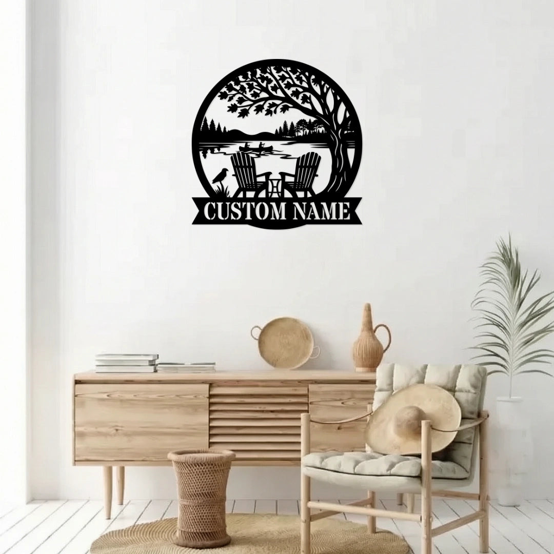 Personalized Nature Lake Metal Wall Art