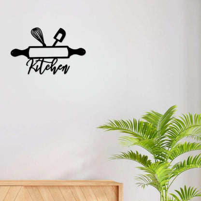 Artrooms Kitchen Metal Wall Art - Wall Decoration | Wall Hanging (25x17 inch) | Black Matte Finish