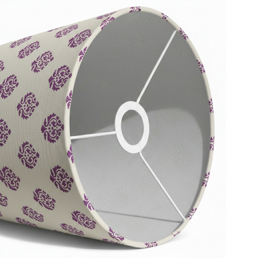 Fabric Lamp Shade – Purple Paisley Block Print Cotton