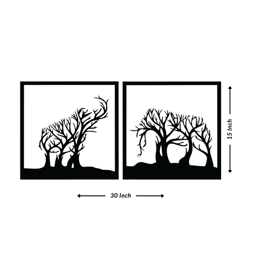 Artrooms Elephant Metal Wall Art - Wall Decoration | Wall Hanging (30x15 inch) | Black Matte Finish