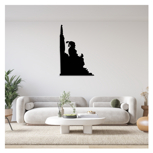 Artrooms Shivaji Maharaj Metal Wall Art - Wall Decoration | Wall Hanging (17x25 inch) | Black Matte Finish