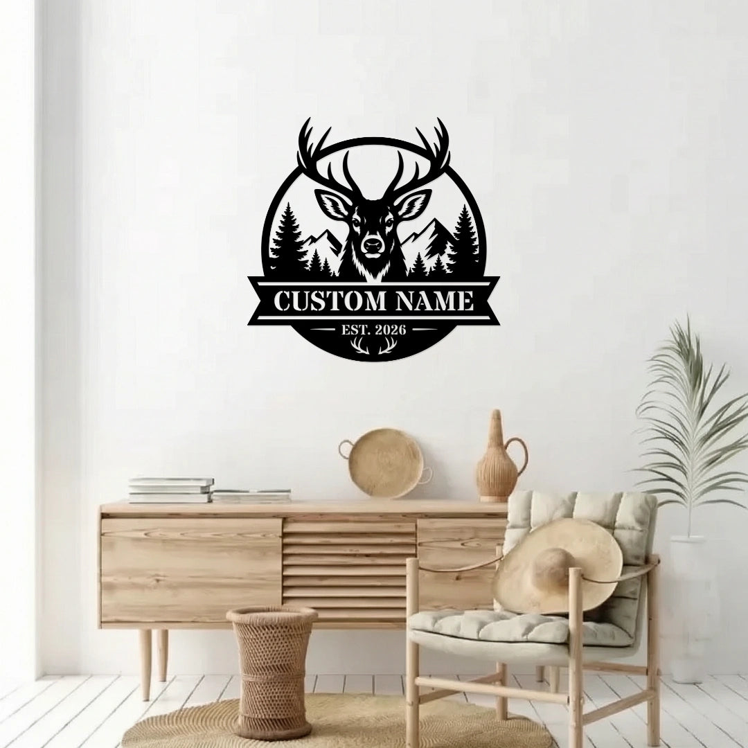 Personalized Nature Deer Metal Wall Art