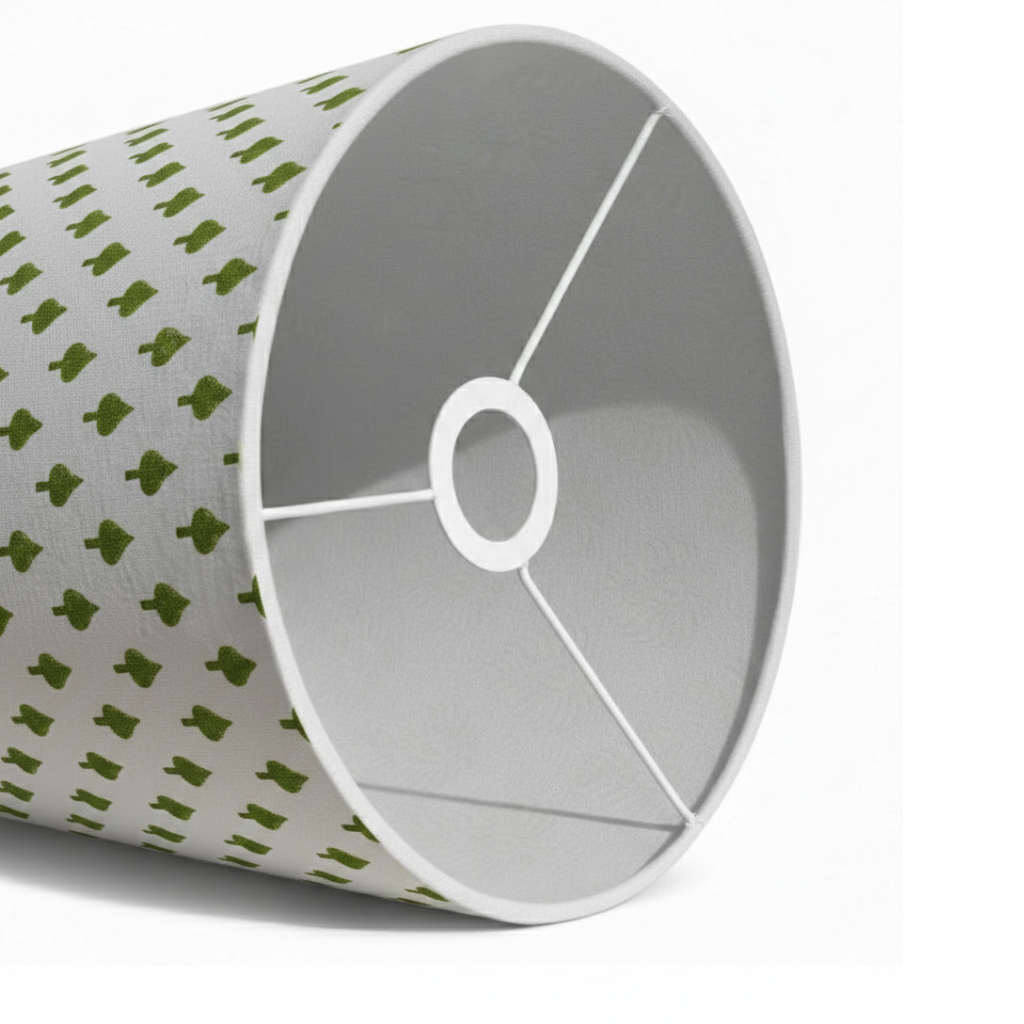 Fabric Lamp Shade – Green Leaf Block Print Cotton