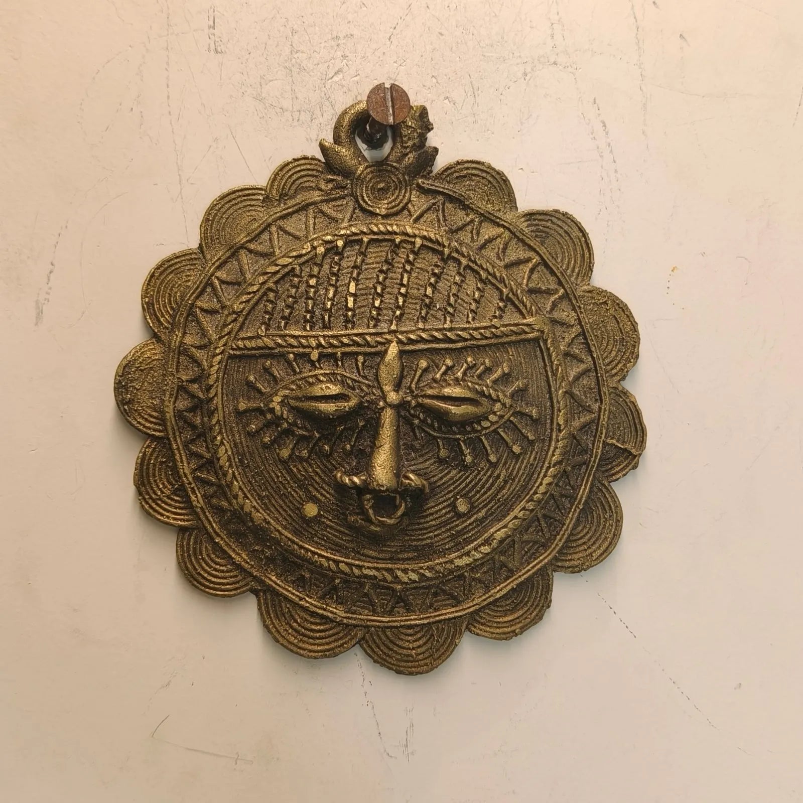 Dhokra Craft Circular Face Wall Hanging