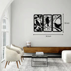Birds on Branch 3 Panel Metal Wall Art