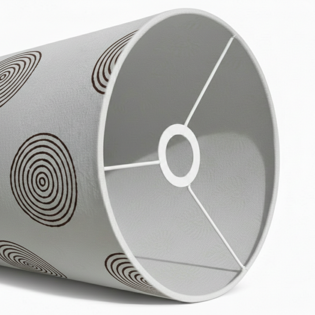 Fabric Lamp Shade – Concentric Circle Block Print Cotton