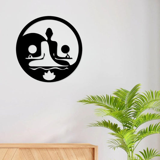 buddha metal wall art yin yang circular design