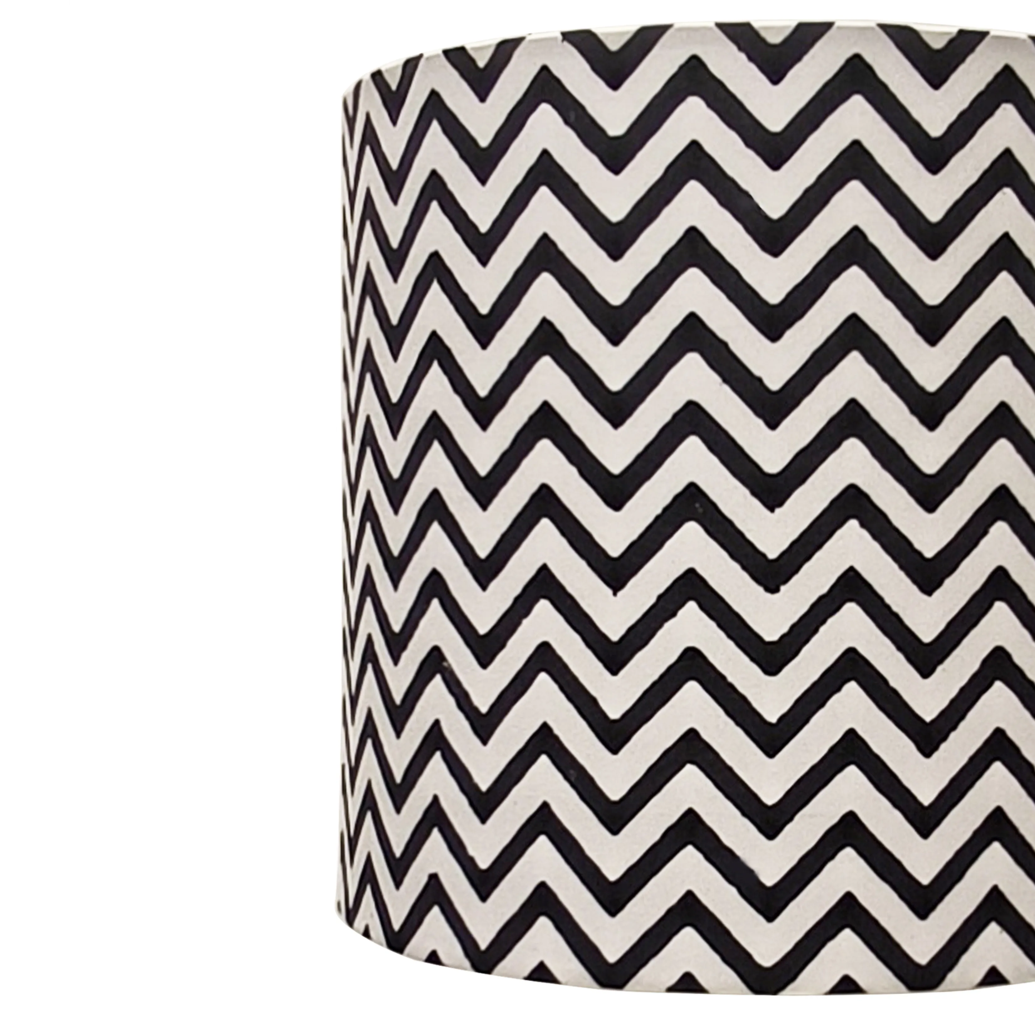 Fabric Lamp Shade – Black & White Chevron Print Cotton