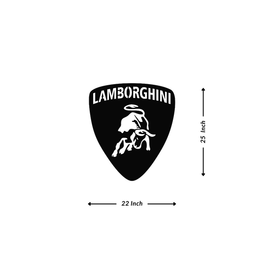 Artrooms Lamborghini Metal Wall Art - Wall Decoration | Wall Hanging (22x25 inch) | Black Matte Finish