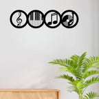 Artrooms Music Theme Metal Wall Art – 24x6 inch | Musical Notes & Instruments Wall Decor for Living Room, Studio, or Cafe
