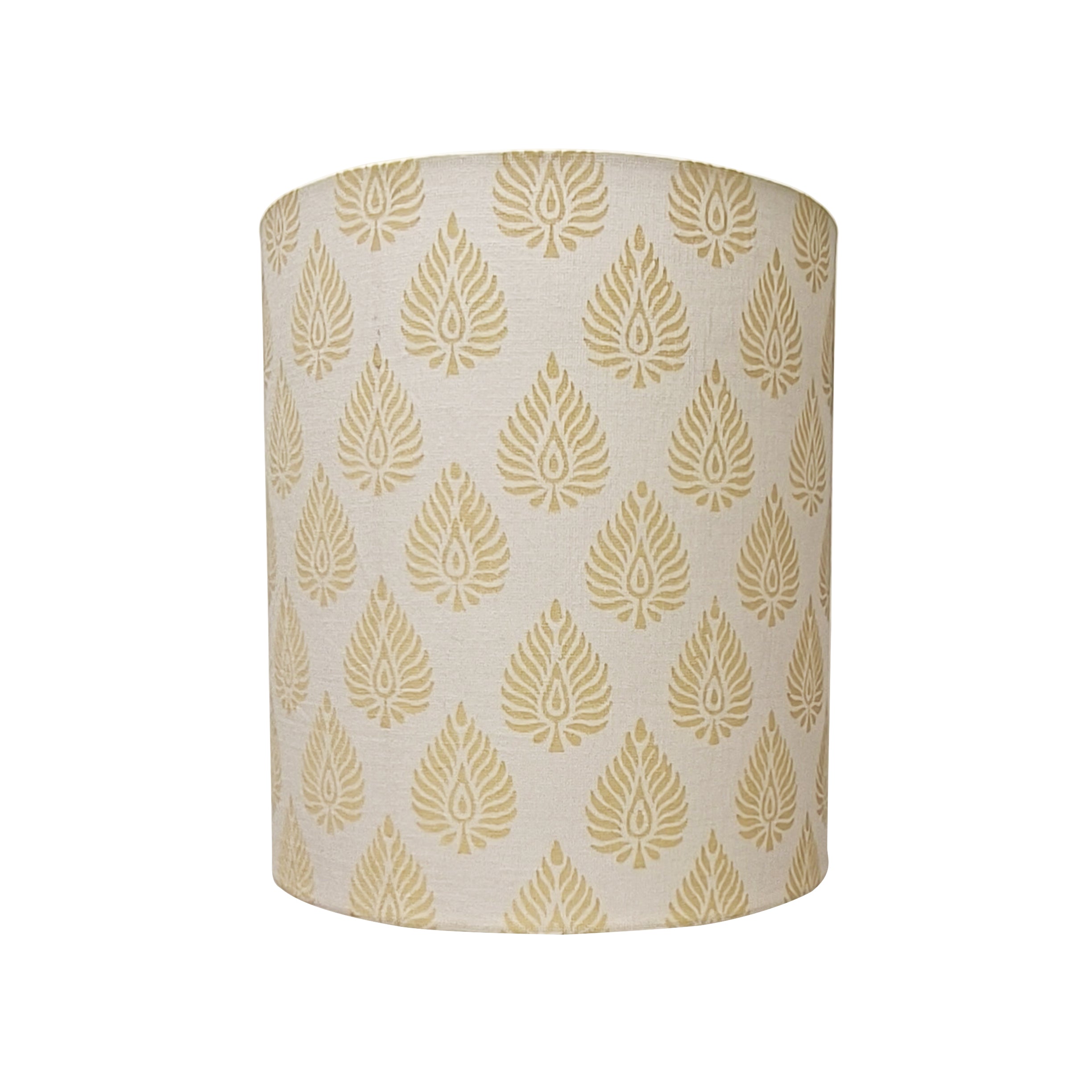 Fabric Lamp Shade – Leaf Block Print Cotton