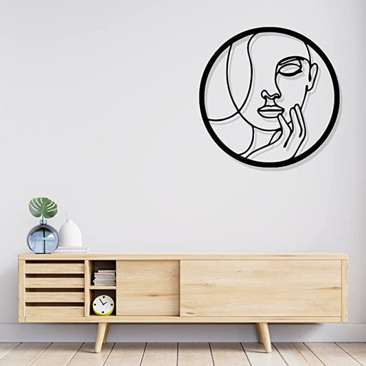 Artrooms Girl Metal Wall Art - Wall Decoration | Wall Hanging | Black Matte Finish