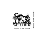 Artrooms Welcome Metal Wall Art - Wall Decoration | Wall Hanging (25x18 inch) | Black Matte Finish