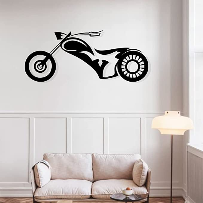 Artrooms Bike Metal Wall Art - Wall Decoration | Wall Hanging (25x12 inch) | Black Matte Finish