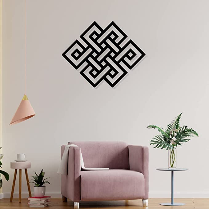 Artrooms Pattern Metal Wall Art - Wall Decoration | Wall Hanging (25x20 inch) | Black Matte Finish