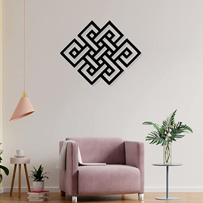 Artrooms Pattern Metal Wall Art - Wall Decoration | Wall Hanging (25x20 inch) | Black Matte Finish