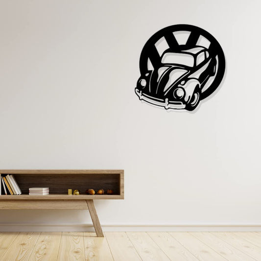 Artrooms Car Metal Wall Art - Wall Decoration | Wall Hanging | Black Matte Finish