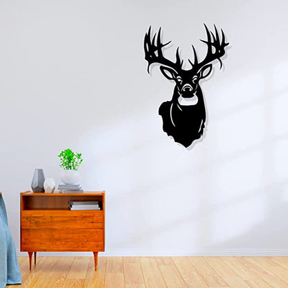 Artrooms Raindeer Metal Wall Art - Wall Decoration | Wall Hanging (17x25 inch) | Black Matte Finish