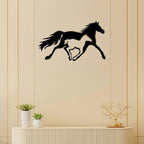 Artrooms Horse Metal Wall Art - Wall Decoration | Wall Hanging (25x15 inch) | Black Matte Finish