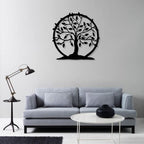 Artrooms Kalpavriksha Tree Metal Wall Art - Wall Decoration | Wall Hanging | Black Matte Finish