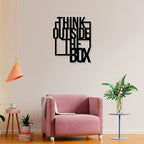 Artrooms Think Outside of the Box Metal Wall Art - Wall Decoration | Wall Hanging (21x25 inch) | Black Matte Finish