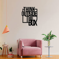 Artrooms Think Outside of the Box Metal Wall Art - Wall Decoration | Wall Hanging (21x25 inch) | Black Matte Finish