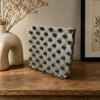 Vintage Hand-Carved Wooden Printing Block – Clustered Bud Texture